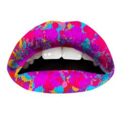 Violent Lips Temporary Pink Houndstooth Lip Tattoo