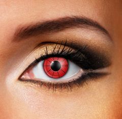 Red web contact lenses